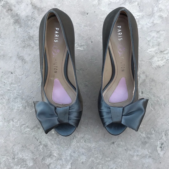 Paris Hilton Shoes - Grey Wedge Heel with Bow